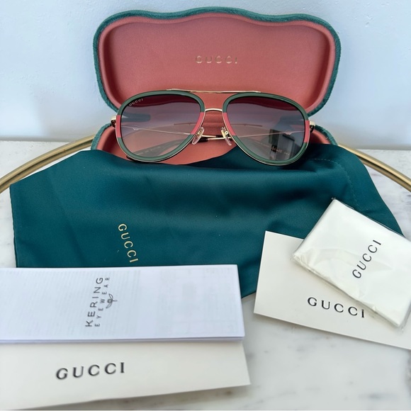 New! Authentic Gucci Aviator Sunglasses - Picture 12 of 13